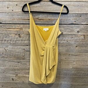 PRIVACY PLEASE Women's Fay Mini Wrap Dress‎ in Yellow Size Large Sleeveless